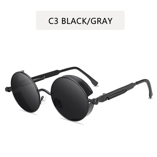 Classic Gothic Steampunk Style Round Sunglasses