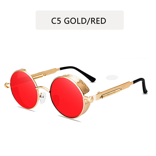 Classic Gothic Steampunk Style Round Sunglasses