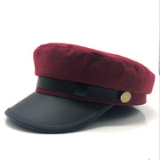 unisex black red flat navy hat cap