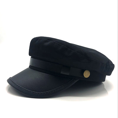 unisex black red flat navy hat cap