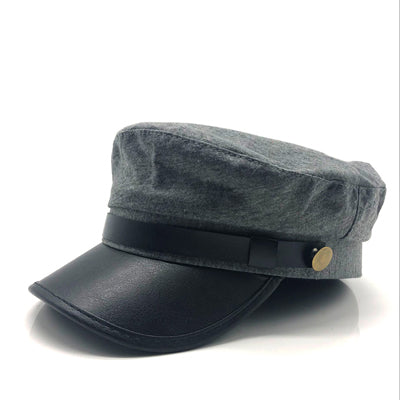 unisex black red flat navy hat cap