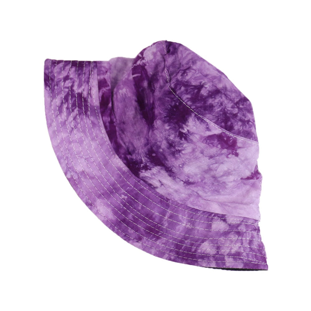 Black Purple Tie Dye Bucket Hat