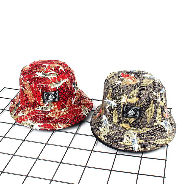 Street Style Double Sided Bucket Embroidery Beach Cap