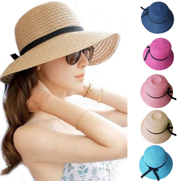 Summer Hat Floppy Foldable Ladies Straw Hats