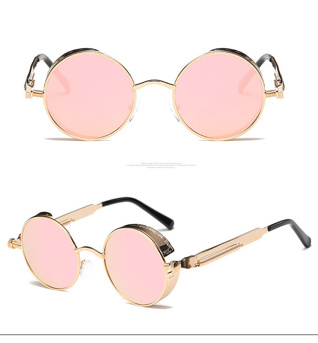 Metal Round Steampunk Sunglasses