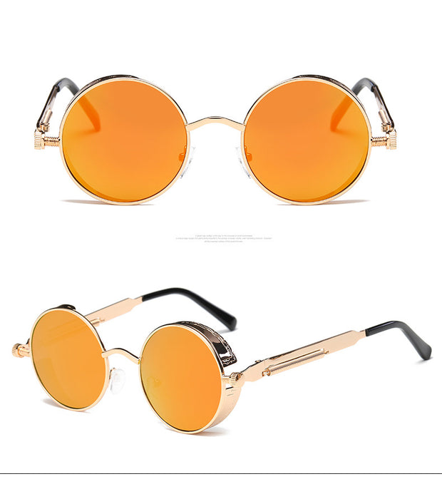 Metal Round Steampunk Sunglasses