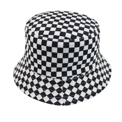 New Black White Plaid Check Bucket Hats