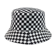 New Black White Plaid Check Bucket Hats