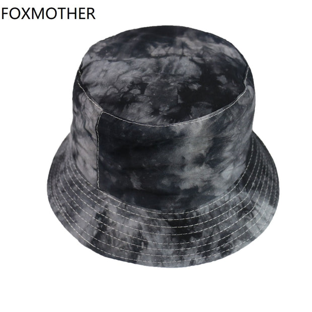 Black Purple Tie Dye Bucket Hat