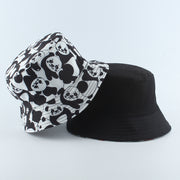 Fashion Reversible Black White Cow Print Bucket Hat