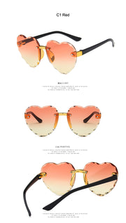 Heart Rimless Kids Sunglasses