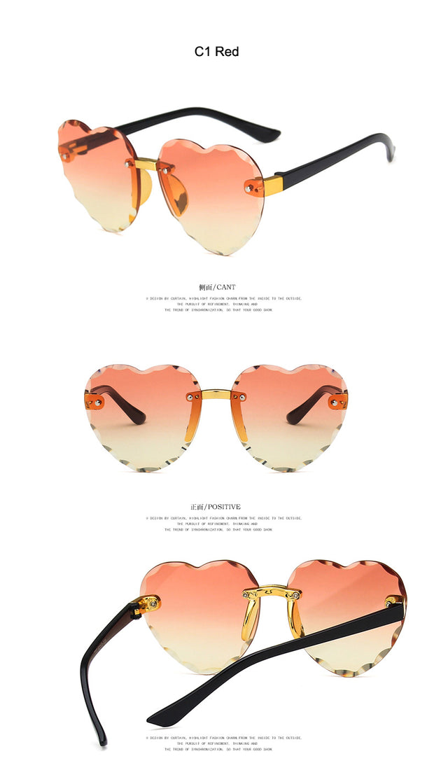 Heart Rimless Kids Sunglasses