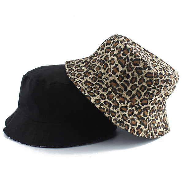 Fashion Reversible Black White Cow Print Bucket Hat