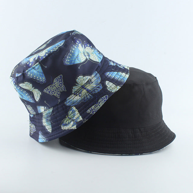 Fashion Reversible Black White Cow Print Bucket Hat