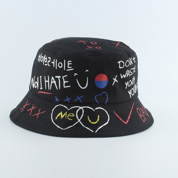 Fashion Reversible Black White Cow Print Bucket Hat