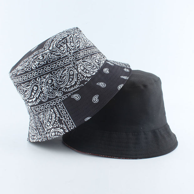 Fashion Reversible Black White Cow Print Bucket Hat