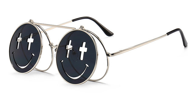 flip up sunglasses round punk style  sun glasses