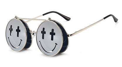 flip up sunglasses round punk style  sun glasses