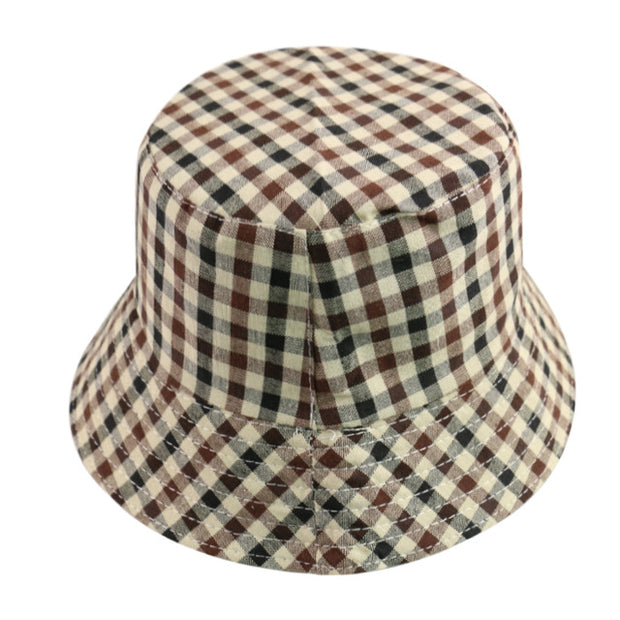 New Black White Plaid Check Bucket Hats