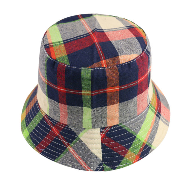 New Black White Plaid Check Bucket Hats