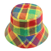 New Black White Plaid Check Bucket Hats