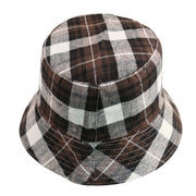 New Black White Plaid Check Bucket Hats