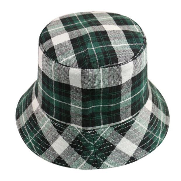 New Black White Plaid Check Bucket Hats