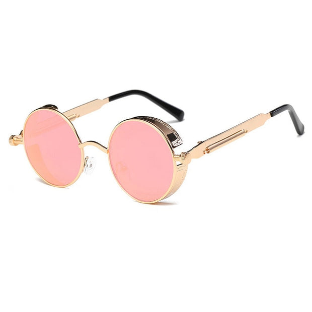 Metal Round Steampunk Sunglasses