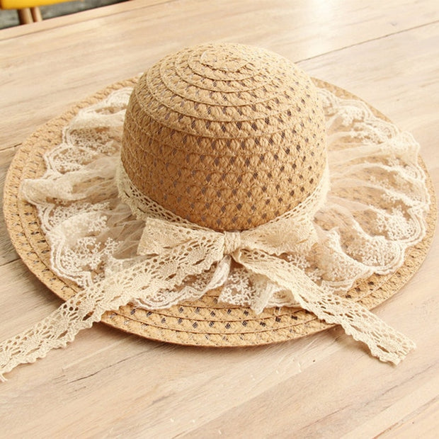 Women Lace Sun Hats For  Wide Brim Straw