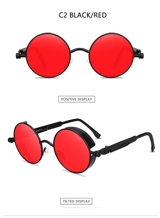 Classic Gothic Steampunk Style Round  Sunglasses