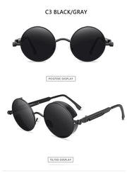 Classic Gothic Steampunk Style Round  Sunglasses