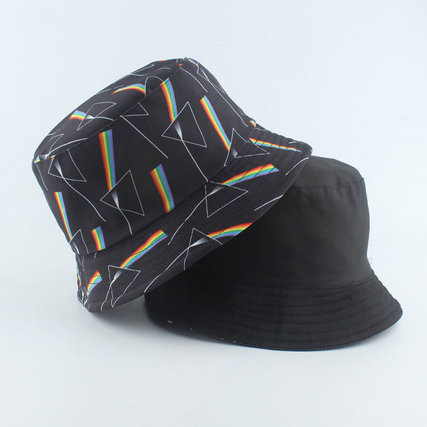 Fashion Reversible Black White Cow Print Bucket Hat