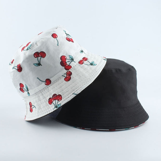 Fashion Reversible Black White Cow Print Bucket Hat