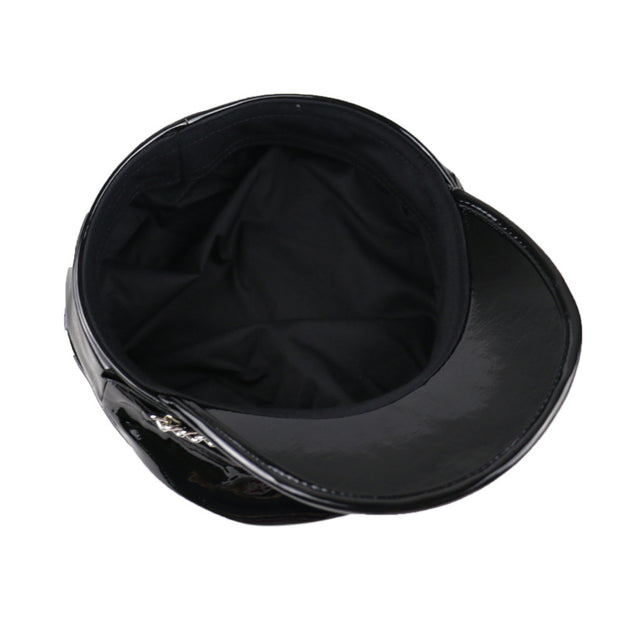 Black  Pu Punk style hat