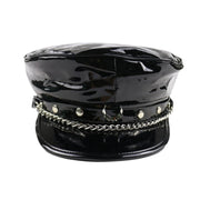 Black  Pu Punk style hat