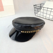 Black  Pu Punk style hat