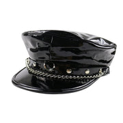 Black  Pu Punk style hat