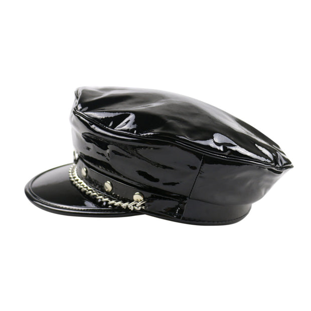 Black  Pu Punk style hat