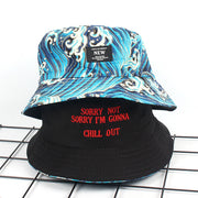 Street Style Double Sided Bucket Embroidery Beach Cap